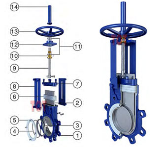 lug knife gate valve components