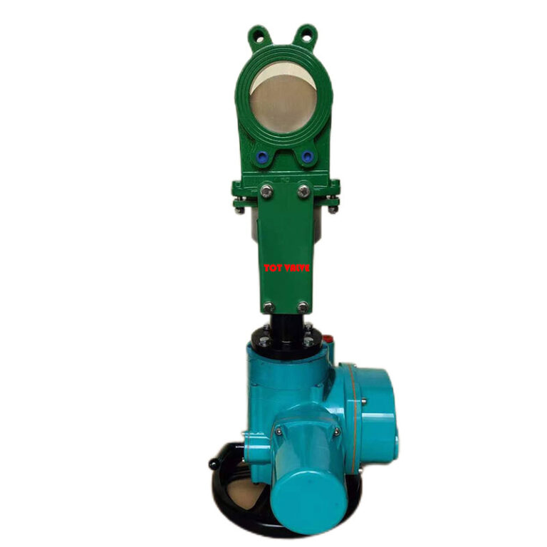 Cast Iron / Ductile Iron Electric Actuation Wafer Round Port Heavy Slurry Knife Gate Valve
