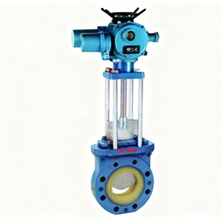 Electric PU Lined Flanged Knife Gate Valve