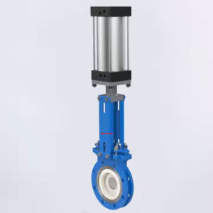 Pneumatic-Actuation-Rising-Stem-Flanged-Round-Port-Heavy-Slurry-Knife-Gate-Valve