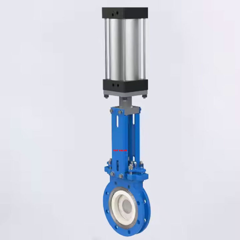 Pneumatic Actuation Rising Stem Flanged Round Port Heavy Slurry Knife Gate Valve
