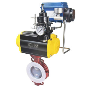 Pneumatic-Operated-Full-PTFE-Lined-Wafer-Style-Butterfly-Valve