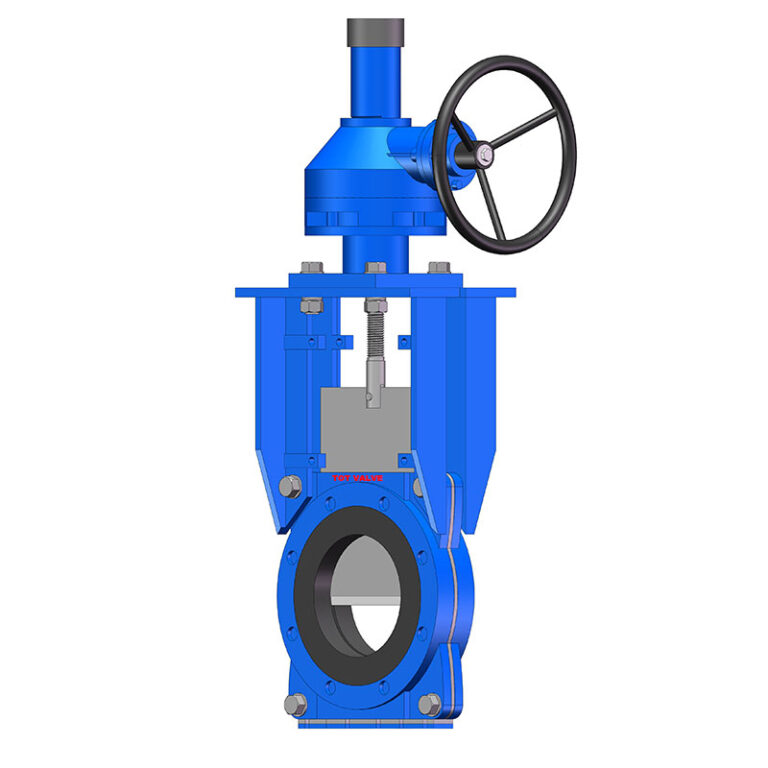 Round Port Bonnetless Rising Stem Bevel Gear Heavy Slurry Knife Gate Valve