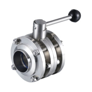 Three-Piece Weld-End Sanitary Stainless Steel Butterfly Valve