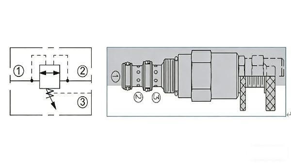 Bidirectional Relief Valve with Pressure Release drawing
