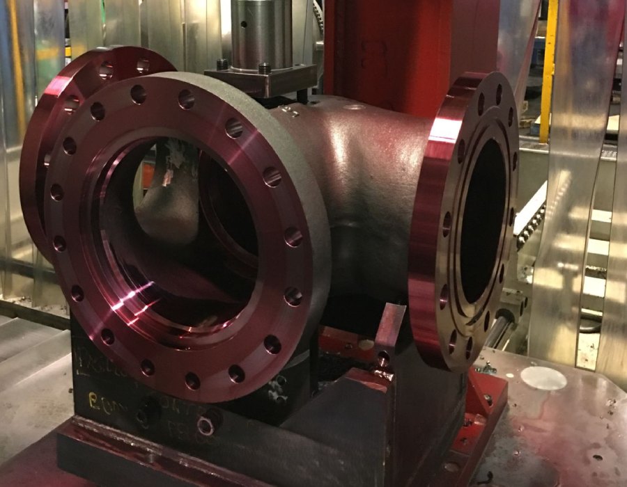 Penetrant Testing on cast steel gate valve body