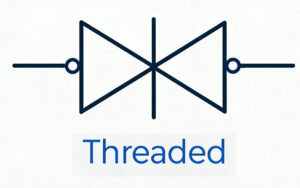 Screwed (Threaded)  gate valve symbol