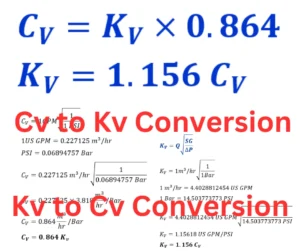 difference between kv and cv valves