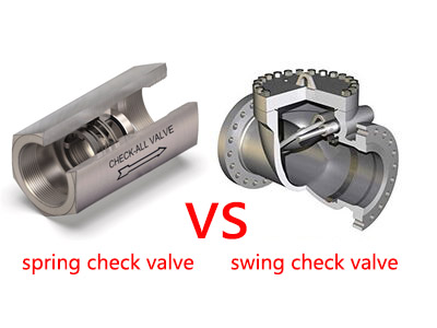 spring check valve vs swing check valve