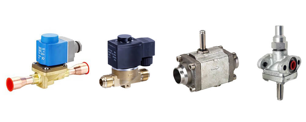 Solenoid valves for refrigeration systems
