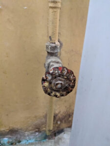 water shut-off valve stuck
